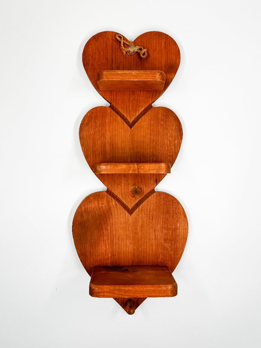 Vintage Wood Heart Wall Shelf Trinket Cottagecore Farm Country